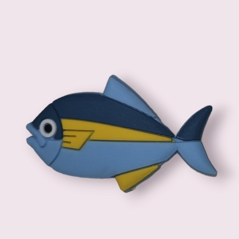 4/$8 Decorative Crocs Charm Shoe Charm - Blue Fish